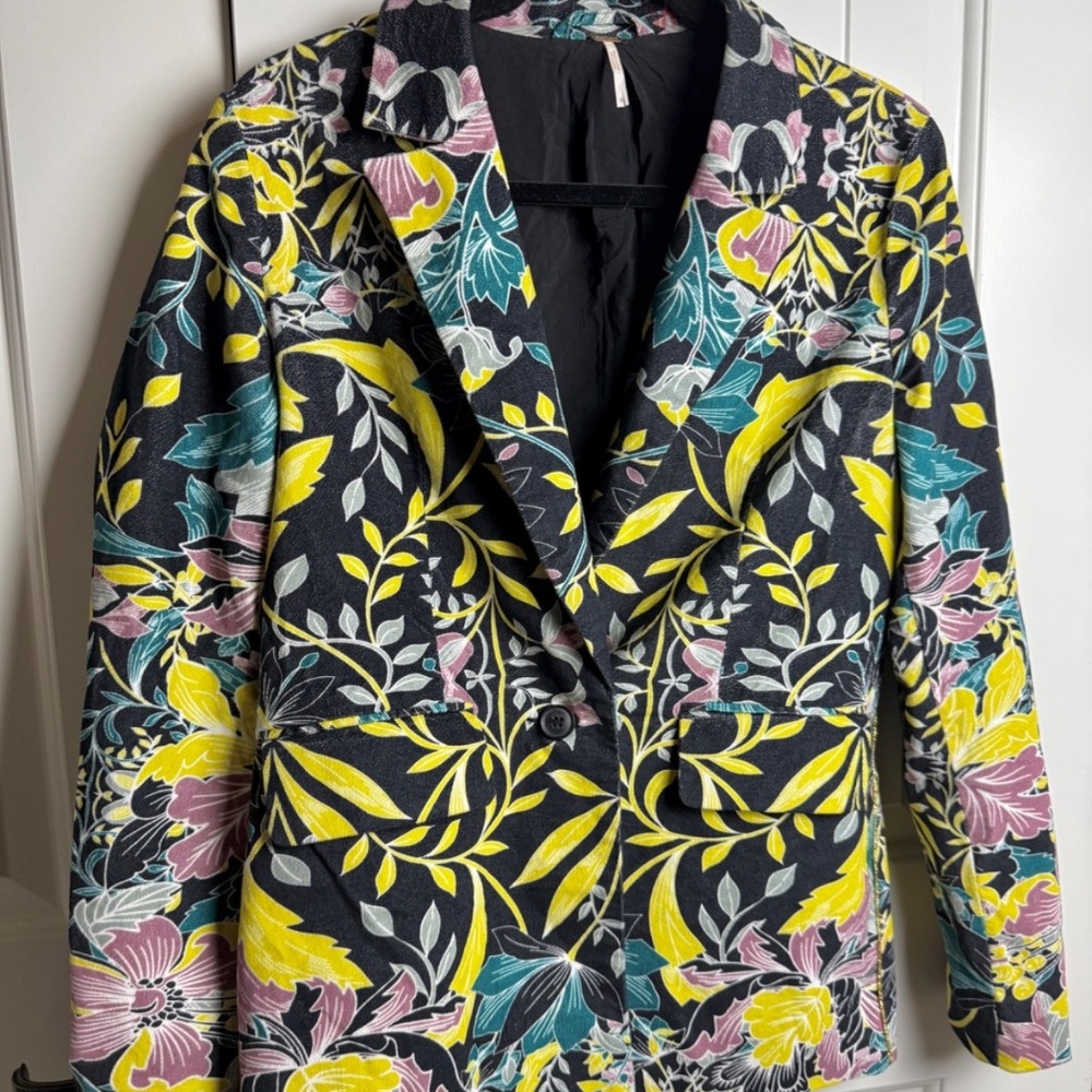 Free People French Garden Floral Blazer Jacket - Size 6